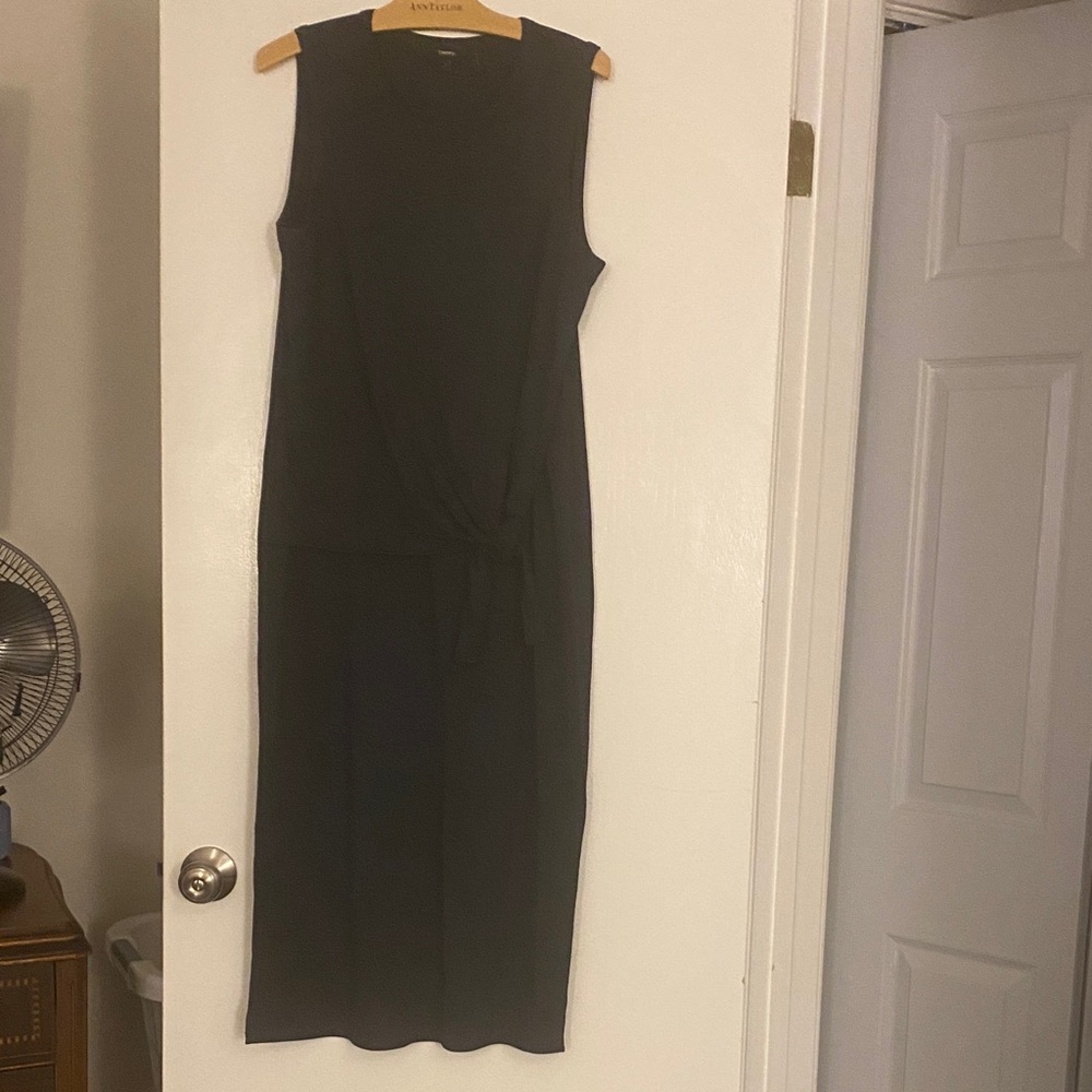 Theory Black Midi Dress. Size Large